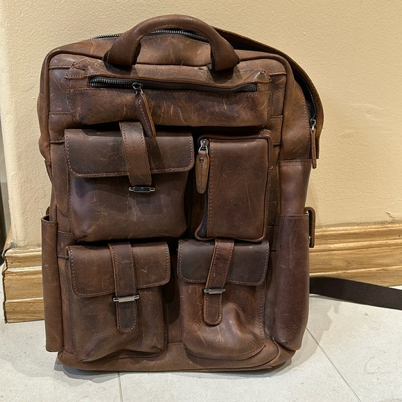 Brown Leather Backpack